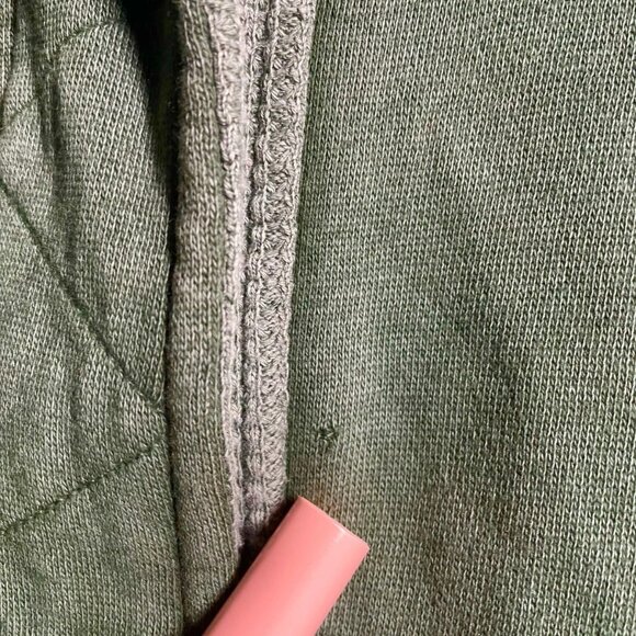 Aerie Womens Mystical Green Drop Shoulder Getaway Quarter Snap Sweatshirt Sz XL - Picture 5 of 8